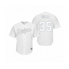 Men's Los Angeles Dodgers #35 Cody Bellinger Belli White 2019 Players Weekend Replica Jersey