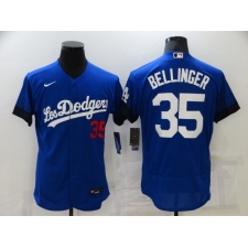 Men's Los Angeles Dodgers #35 Cody Bellinger Blue Elite City Player Jersey