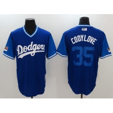 Men's Los Angeles Dodgers #35 Cody Bellinger Royal Codylove Royal Players Weekend Team Jersey
