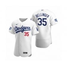 Men's Los Angeles Dodgers #35 Cody Bellinger White 2020 World Series Champions Authentic Jersey