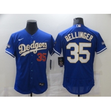 Men's Nike Los Angeles Dodgers #35 Cody Bellinger Blue Elite Champions Authentic Jersey