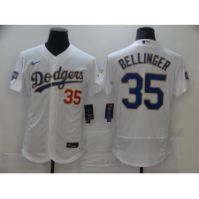 Men's Nike Los Angeles Dodgers #35 Cody Bellinger White World Series Champions Authentic Jersey