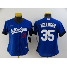 Women's Los Angeles Dodgers #35 Cody Bellinger Blue Game City Player Jersey