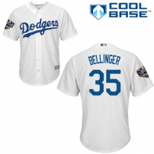Youth Majestic Los Angeles Dodgers #35 Cody Bellinger Authentic White Home Cool Base 2018 World Series MLB Jersey