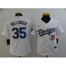 Youth Nike Los Angeles Dodgers #35 Cody Bellinger White Champions Authentic Jersey