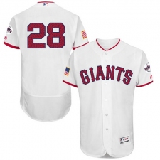 Men's Majestic San Francisco Giants #28 Buster Posey White Fashion Stars & Stripes Flex Base MLB Jersey