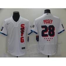 Men's San Francisco Giants #28 Buster Posey Nike White 2021 MLB All-Star Game Replica Jersey