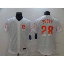 Men's San Francisco Giants #28 Buster Posey White 2021 City Connect Replica Player Jersey