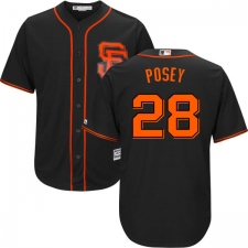 Youth Majestic San Francisco Giants #28 Buster Posey Replica Black Alternate Cool Base MLB Jersey