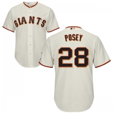 Youth Majestic San Francisco Giants #28 Buster Posey Replica Cream Home Cool Base MLB Jersey