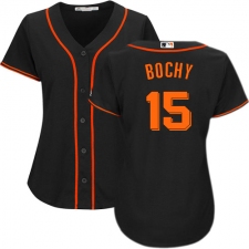 Women's Majestic San Francisco Giants #15 Bruce Bochy Authentic Black Alternate Cool Base MLB Jersey