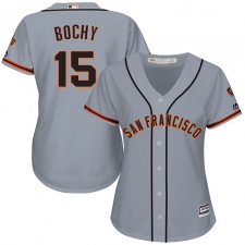 Women's Majestic San Francisco Giants #15 Bruce Bochy Authentic Grey Road Cool Base MLB Jersey
