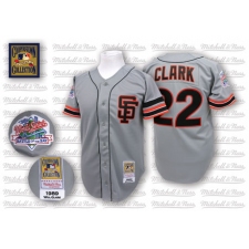 Men's Mitchell and Ness San Francisco Giants #22 Will Clark Replica Grey Throwback MLB Jersey