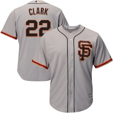 Youth Majestic San Francisco Giants #22 Will Clark Authentic Grey Road 2 Cool Base MLB Jersey