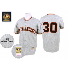 Men's Mitchell and Ness 1962 San Francisco Giants #30 Orlando Cepeda Authentic Grey Throwback MLB Jersey