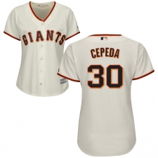 Women's Majestic San Francisco Giants #30 Orlando Cepeda Replica Cream Home Cool Base MLB Jersey