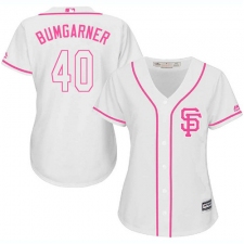 Women's Majestic San Francisco Giants #40 Madison Bumgarner Replica White Fashion Cool Base MLB Jersey