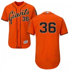 Men's Majestic San Francisco Giants #36 Gaylord Perry Orange Alternate Flex Base Authentic Collection MLB Jersey