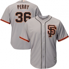 Youth Majestic San Francisco Giants #36 Gaylord Perry Replica Grey Road 2 Cool Base MLB Jersey