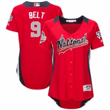 Women's Majestic San Francisco Giants #9 Brandon Belt Game Red National League 2018 MLB All-Star MLB Jersey