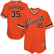 Men's Majestic San Francisco Giants #35 Brandon Crawford Replica Orange 1978 Turn Back The Clock MLB Jersey