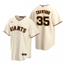 Men's Nike San Francisco Giants #35 Brandon Crawford Cream Home Stitched Baseball Jersey