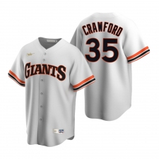 Men's Nike San Francisco Giants #35 Brandon Crawford White Cooperstown Collection Home Stitched Baseball Jersey