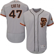 Men's Majestic San Francisco Giants #47 Johnny Cueto Grey Alternate Flex Base Authentic Collection MLB Jersey