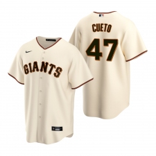 Men's Nike San Francisco Giants #47 Johnny Cueto Cream Home Stitched Baseball Jersey
