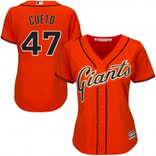Women's Majestic San Francisco Giants #47 Johnny Cueto Replica Orange Alternate Cool Base MLB Jersey