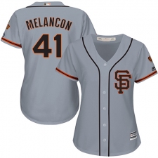 Women's Majestic San Francisco Giants #41 Mark Melancon Replica Grey Road Cool Base MLB Jersey