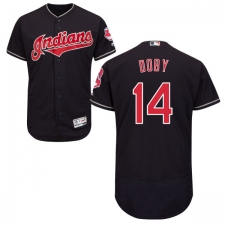 Men's Majestic Cleveland Indians #14 Larry Doby Navy Blue Alternate Flex Base Authentic Collection MLB Jersey