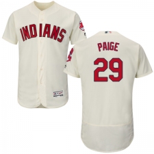 Men's Majestic Cleveland Indians #29 Satchel Paige Cream Alternate Flex Base Authentic Collection MLB Jersey