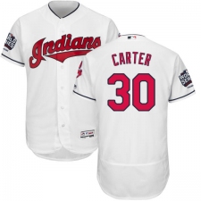 Men's Majestic Cleveland Indians #30 Joe Carter White 2016 World Series Bound Flexbase Authentic Collection MLB Jersey