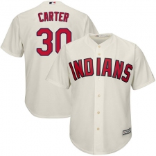 Youth Majestic Cleveland Indians #30 Joe Carter Replica Cream Alternate 2 Cool Base MLB Jersey