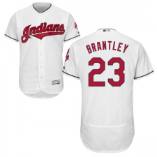 Men's Majestic Cleveland Indians #23 Michael Brantley White Home Flex Base Authentic Collection MLB Jersey
