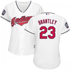 Women's Majestic Cleveland Indians #23 Michael Brantley Authentic White Home 2016 World Series Bound Cool Base MLB Jersey