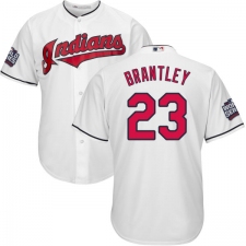 Youth Majestic Cleveland Indians #23 Michael Brantley Authentic White Home 2016 World Series Bound Cool Base MLB Jersey