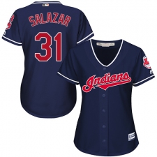 Women's Majestic Cleveland Indians #31 Danny Salazar Replica Navy Blue Alternate 1 Cool Base MLB Jersey