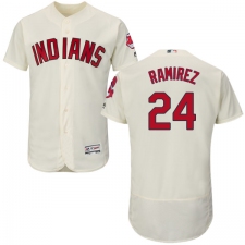 Men's Majestic Cleveland Indians #24 Manny Ramirez Cream Alternate Flex Base Authentic Collection MLB Jersey