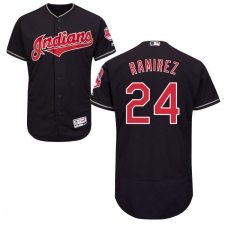 Men's Majestic Cleveland Indians #24 Manny Ramirez Navy Blue Alternate Flex Base Authentic Collection MLB Jersey