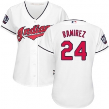 Women's Majestic Cleveland Indians #24 Manny Ramirez Authentic White Home 2016 World Series Bound Cool Base MLB Jersey