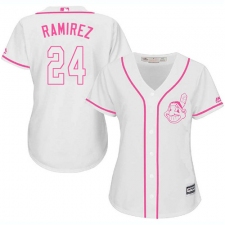 Women's Majestic Cleveland Indians #24 Manny Ramirez Replica White Fashion Cool Base MLB Jersey