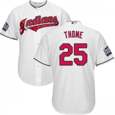 Youth Majestic Cleveland Indians #25 Jim Thome Authentic White Home 2016 World Series Bound Cool Base MLB Jersey