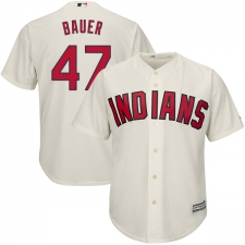Youth Majestic Cleveland Indians #47 Trevor Bauer Replica Cream Alternate 2 Cool Base MLB Jersey