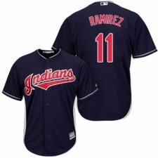 Men's Majestic Cleveland Indians #11 Jose Ramirez Replica Navy Blue Alternate 1 Cool Base MLB Jersey