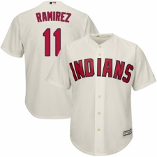 Youth Majestic Cleveland Indians #11 Jose Ramirez Authentic Cream Alternate 2 Cool Base MLB Jersey