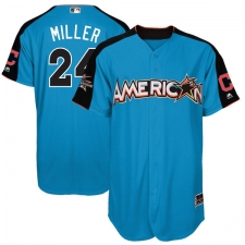 Men's Majestic Cleveland Indians #24 Andrew Miller Authentic Blue American League 2017 MLB All-Star MLB Jersey