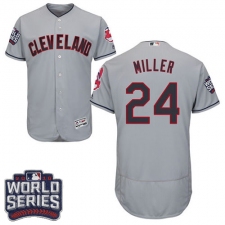 Men's Majestic Cleveland Indians #24 Andrew Miller Grey 2016 World Series Bound Flexbase Authentic Collection MLB Jersey