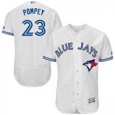 Men's Majestic Toronto Blue Jays #23 Dalton Pompey White Home Flex Base Authentic Collection MLB Jersey